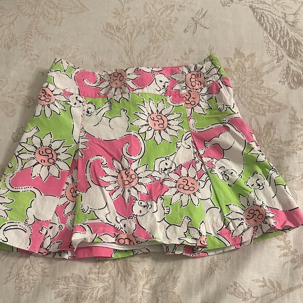 Lilly Pulitzer Vibrant Pink and Green Mini Skirt
